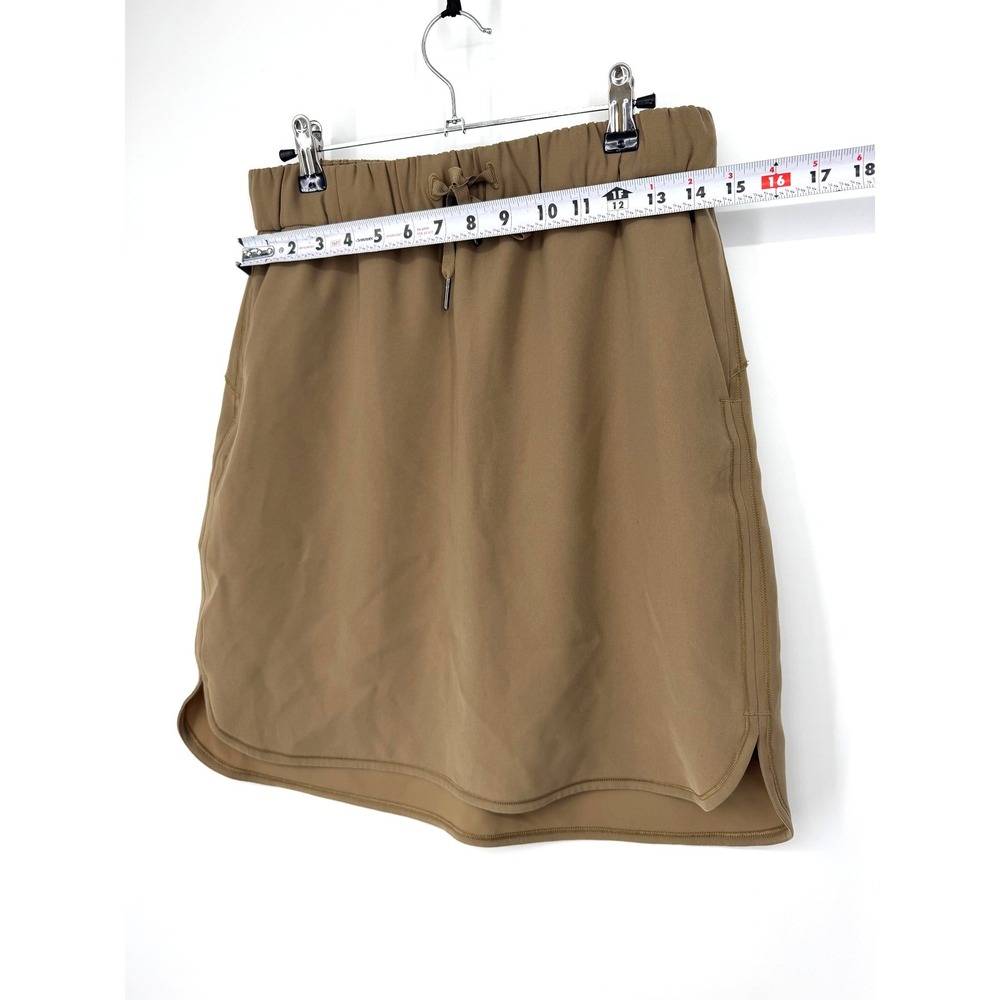 Lululemon On The Fly Brown Stretch Knee Length Athletic Skirt Pockets 8 W8a87s - Picture 8 of 9